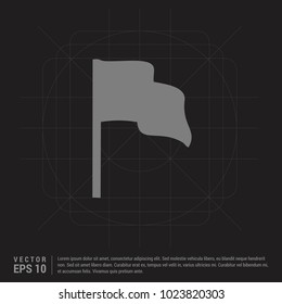 Waving flag icon - Black Creative Background