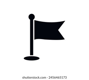 Waving flag icon. Black different flag. Location icon vector design and illustration.
