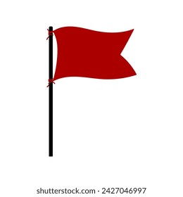 Waving flag icon. Colored silhouette. Front side view. Vector simple flat graphic illustration. Isolated object on a white background. Isolate.