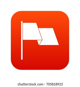 Waving flag icon digital red for any design isolated on white vector illustration