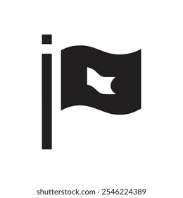Waving flag icon - on white background