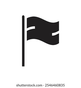 Waving flag icon - on white background