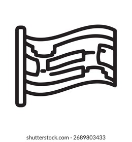 Icono de bandera ondulante con fondo transparente