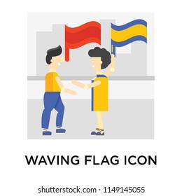 Waving flag icon vector isolated on white background for your web and mobile app design, Waving flag logo concept