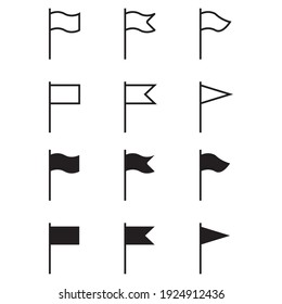 Waving Flag Icons for Banners, Presentations, Web Pages. Vector illustration.