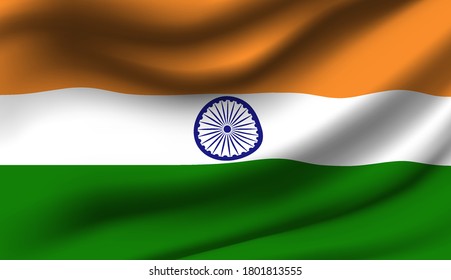 Waving flag of the India. Waving India flag