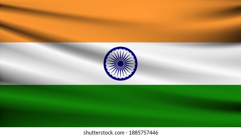 winzige Flagge Indiens. Vektorgrafik