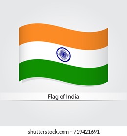 Waving flag of India vector illustration.