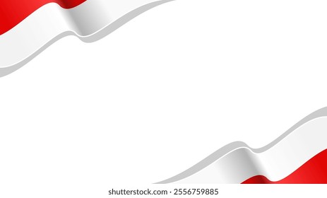Waving flag of indonesia frame, background and copy space for independence day banner