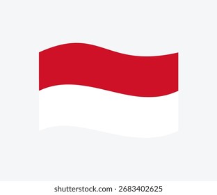 Ondeando la bandera de Indonesia. Icono de la bandera de Indonesia diseño e ilustración de Vector.
