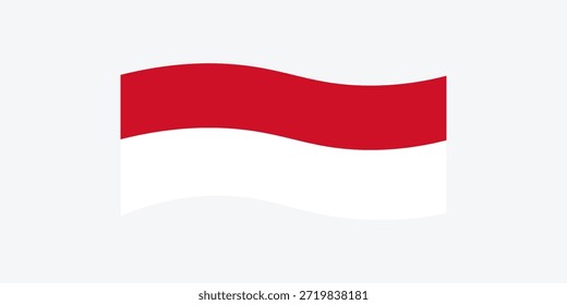 Ondeando la bandera de Indonesia. Icono de la bandera de Indonesia diseño e ilustración de Vector.
