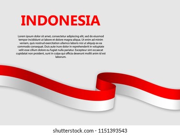 Waving Flag of Indonesia, vector illustration