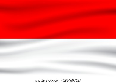 Bandera ondeando de Indonesia. Bandera Indonesia. Icono de imagen vectorial de Tailandia 3D