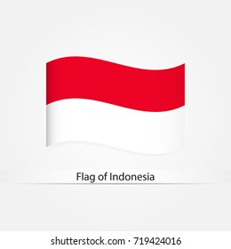 Waving flag of Indonesia vector illustration.
