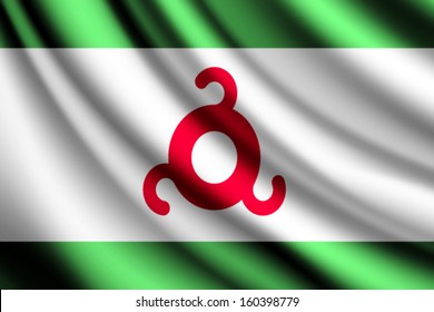 Waving flag of Ingushetia