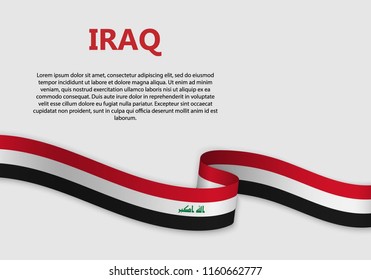 Waving Flag of Iraq, vector illustration