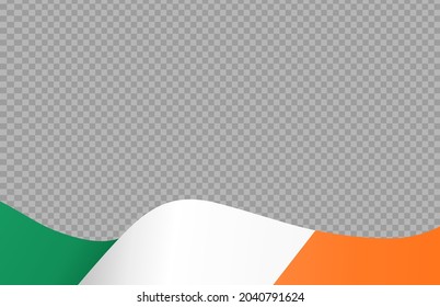 Waving flag of Ireland isolated  on png or transparent  background,Symbol  Ireland ,template for banner,card,advertising ,promote, vector illustration top gold medal sport winner country