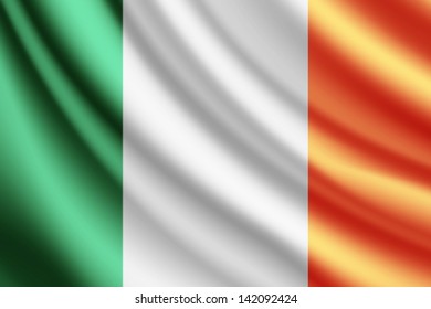 Waving flag of Ireland, vector