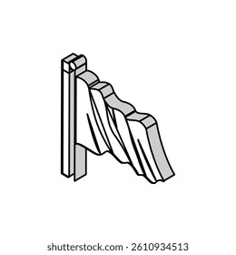 waving flag isometric icon vector. waving flag sign. isolated symbol illustration