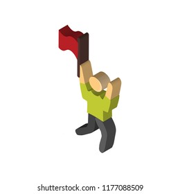 Waving flag isometric left top view 3D icon