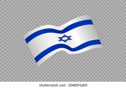 Waving flag of Israel isolated  on png or transparent  background,Symbol of Israel,template for banner,card,advertising ,promote, vector illustration top gold medal sport winner country