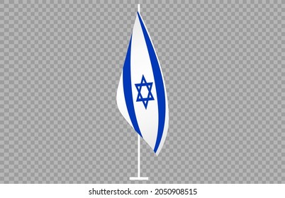 Waving flag of Israel isolated  on png or transparent  background,Symbol of Israel,template for banner,card,advertising ,promote, vector illustration top gold medal sport winner country