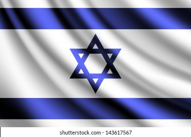 Waving flag of Israel, vector