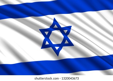 waving flag of Israel. Vector illustration