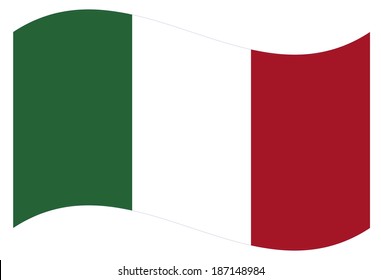 Waving flag of Italy isolated. Vector EPS8