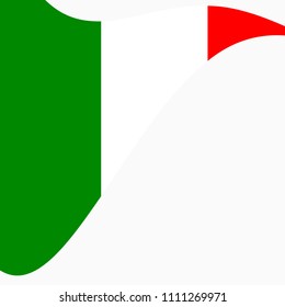 Waving Flag of Italy on a white background. 