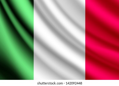 Waving flag of Italy, vector