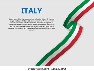 Waving Flag of Italy, vector illustration