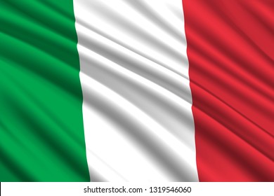 waving flag of Italy. Vector illustration