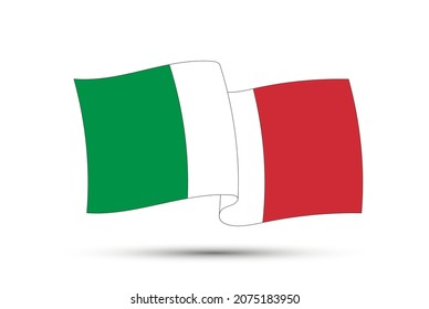 Waving flag of Italy.Vector Italy flag.