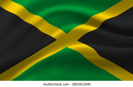 Bandera ondeando de Jamaica. Bandera ondeando Jamaica