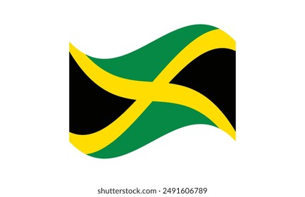 Waving flag of Jamaica isolated on white