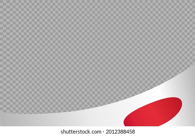 Waving flag of  Japan isolated  on png or transparent  background,Symbols of  Japan,template for banner,card,advertising ,promote, TV commercial, ads, web, vector illustration  