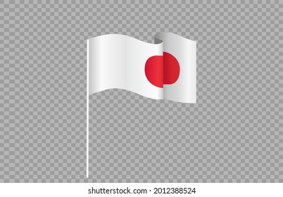 Waving flag of  Japan isolated  on png or transparent  background,Symbols of  Japan,template for banner,card,advertising ,promote, TV commercial, ads, web, vector illustration  