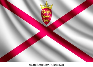 Waving flag of Jersey