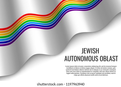 waving flag of Jewish Autonomous Oblast is a region of Russia on transparent background. Template for banner or poster. vector illustration
