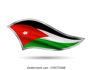 Waving Flag of Jordan. Cap-band stylized.