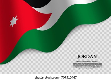 waving flag of Jordan on transparent background. Template for independence day. vector illustration