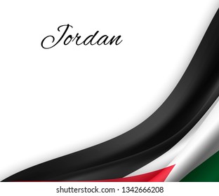 waving flag of Jordan on white background. Template for independence day. vector illustration