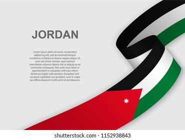 waving flag of Jordan. Template for independence day. vector illustration