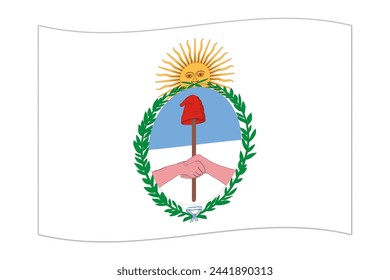 Waving flag of Jujuy, administrative division of Argentina. Vector illustration.