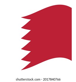El Reino De Bahréin Con Bandera De Onda. Vector. Dimensiones precisas, proporciones de elementos y colores