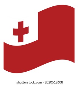 Waving Flag Kingdom Of Tonga. Vector. Accurate dimensions, elements proportions and colors