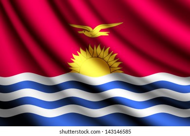 Waving flag of Kiribati, vector
