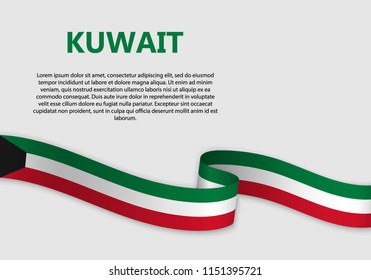 Waving Flag of Kuwait, vector illustration