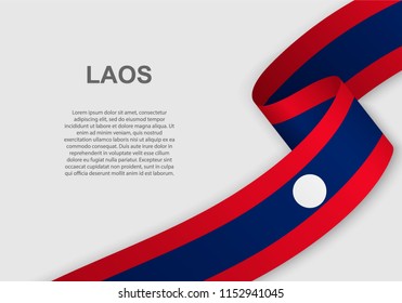 waving flag of Laos. Template for independence day. vector illustration